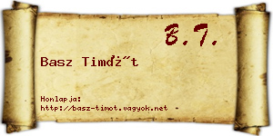 Basz Timót névjegykártya